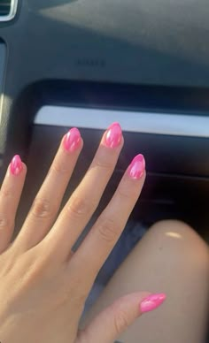 Nail Designs For Real Nails Short, Square Nails Colorful, Pink Nail Inspo Short, Summer Nail Inspo Pink, Hot Pink Short Nails, Nails For Hoco, Pink Hoco Nails, Nails For Homecoming, Do My Nails With Me