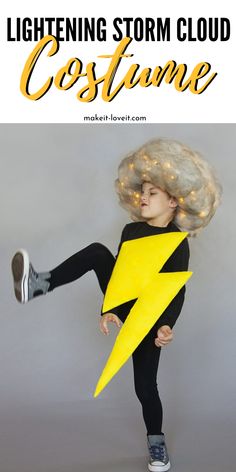 Lightening Costume, Storm Cloud Costume, Cloud Costume, Creative Costume, Diy Carnival, Easy Diy Costumes, Diy Costumes Kids, Diy Kostüm, Diy Halloween Costumes Easy