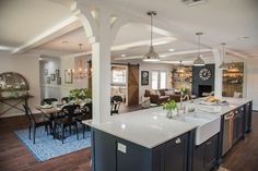 an open concept kitchen and dining room area