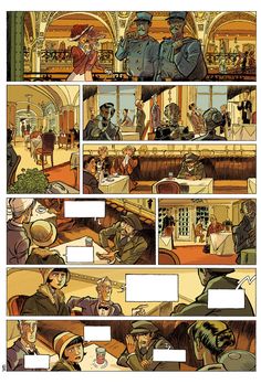 an image of a comic strip with people in the background