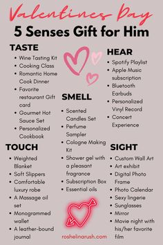 Touch Smell Taste Gift For Him 4 Senses Gift Ideas, Taste Sense Gift For Him, Birthday Gifts For Boyfriend 5 Senses, Idea For Gift For Boyfriend, Physical Touch Gift Ideas, Taste Gifts For Him, Sense Gifts For Her, 5sense Gift For Him, Sight Sense Gift For Him