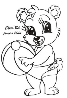 a drawing of a cartoon bear holding a heart in its paws, with the caption's name on it