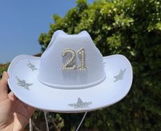 Rhinestone Star Cowboy Hat /Cowgirl Hat,Cowgirl Hat Western Bachelorette Party, Beach, Pool Party,Summer Hat,Birthday,Wedding, Bride Cowgirl Hat, White Pink & Black 🎁Size: One size for all Adult. the western cowgirl hat measures 15 x 13.7 x 4.8 inches outside, 8.3 x 6.9 inches inside 🎁The cowboy hat is made of quality fabric, light, comfortable, reliable and good looking, with adjustable chinstrap that can be adjusted according to your needs to make it fit, able to enjoy your windy days, not e Star Cowboy Hat, Cowgirl Hats Western, Rodeo Hat, Western Bachelorette, Star Hat, Hat Birthday, 21 Birthday, Festival Hat, Summer Pool Party