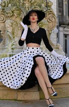 Skirt And Cardigan, The Pretty Dress Company, 1950’s Fashion, Polka Dots Fashion, Girly Dresses, Vintage Cardigan, Pretty Dress, Vintage Glamour, The Pretty