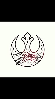 the star wars symbol is drawn in black and white