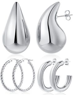 PRICES MAY VARY. ✦✦ Sophisticated design✦✦: combo women's earring set, earrings are stylish and lightweight and easy to wear Offering a variety of options for everyday ears, they are simple, classic, and elegant ✦✦Hypoallergenic Earrings MATERIALS✦✦: The women's earrings are made of surgical steel body and plated with 18K thick gold to ensure that the women's earrings are long-lasting and durable, 316L stainless steel is a hypoallergenic material and will not cause allergy to the wearer. ✦✦EARRI Twisted Hoop Earrings, Set Earrings, Hoop Earring Sets, Earring Studs, Earrings Women, Gold Earring, Hypoallergenic Earrings, Sophisticated Design, Gold Hoop