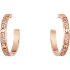 Cartier Love Earrings, Expensive Jewelry Luxury, Accesories Jewelry, Love Earrings, Earrings Rose Gold, Mini Hoop Earrings, Expensive Jewelry, Cartier Love, Gold Jewelry Indian