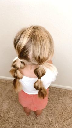 Pin by Tracy Williams  - Cute bubble braids Toddler Girl Long Hairstyles, Easy Hairstyles For Kindergarten, Girls Headband Hairstyles, Toddler Bubble Braid, Kids Bubble Braid, Easy Toddler Hairstyles Short, Preschool Hairstyles, Easy Kids Hairstyles, Easy Toddler Hairstyles