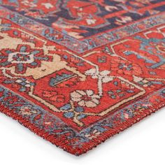 Kate Lester + Jaipur Living Inspired by well-traveled vintage designs, Kate Lester has joined with Jaipur Living to launch the Harman collection. This impressive assortment of antique textile designs lends heirloom-quality looks and livable style to any space. The Eterna area rug showcases a detailed medallion pattern emphasized by vivid hues of red, blue, charcoal and tan. This digitally printed rug boasts a perfectly distressed effect for effortless charm that is matched with durability to sta Printed Rug, Jaipur Living, Medallion Pattern, Textile Designs, Contemporary Crafts, Medallion Design, Antique Textiles, Vinyl Tile, Luxury Vinyl Plank