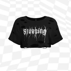 Romwe Stunning Lettering Graphic Ripped Crop Tee New With Out Tah. Volor: Black Size: X-Small Ripped Shirt Design, Short Sleeve Emo Top With Letter Print, Emo Short Sleeve Top With Letter Print, Emo Letter Print Short Sleeve Top, Punk Style Letter Print Crew Neck Crop Top, Emo Fitted Tops For Streetwear, Emo Fitted Streetwear Tops, Spring Streetwear Grunge Tops, Spring Grunge Streetwear Tops