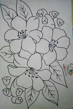 a drawing of some flowers on a sheet of paper