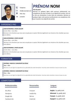 a professional resume template with blue accents