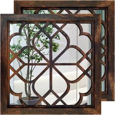 PRICES MAY VARY. DECORATIVE ACCENT :This chic mirror is handmade and is combined with the beautiful fine carved shape in the middle to make a perfect decorative mirror.It consists of MDF wood frame, 3mm mirror, exquisite carvings, and a back panel.It is stylish and very attractive and can fit in traditional or modern decor. NICE SIZE:This is square modern mirror,Its size is 20”x20”.This is a Very well design, solid and looks great.This mirror really adds some sophistication to the rustic vibe.It Square Wall Mirror, Mirror Decor Living Room, Entry Mirror, Chic Mirror, Mirror For Bathroom, Accent Wall Decor, Square Mirror, Accent Mirror, Modern Mirror