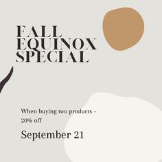 an advertisement for the fall equinox special event, which is being held on november 21