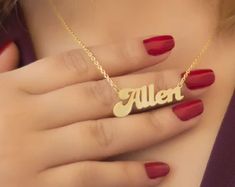 14K Handmade Personalized Name Jewelry by EliffPersonalized Key Necklace