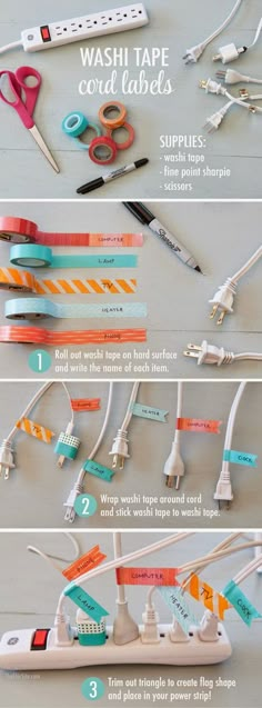 the instructions for how to use washi tape