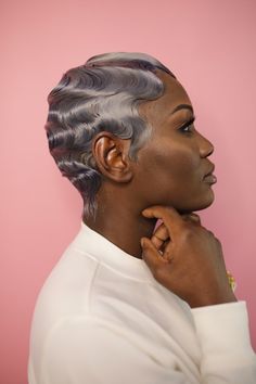 Short Hair Lace Front Wigs, Ginger Finger Waves, Blonde Finger Waves, Fingerwaves Short Hair Black Pixie Cuts, Finger Waves Natural Hair, Colored Short Hair, Medium Wig, Gray Wigs