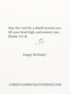 a card that says, may the lord be a shield around you, lift your head high and answer you