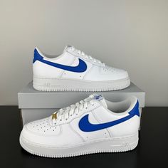 Nike Air Force 1 '07 Shoes White Game Royal Blue Mens Dm2845-100 New. All My Products Are Authentic. Please Feel Free To Contact Me With Any Questions. Royal Blue Air Force 1, Blue And White Air Force 1, Blue Airforce 1, Shoes Nike Air Force, Nike Golf Shoes, Red Basketball Shoes, Royal Blue Shoes, White Air Forces