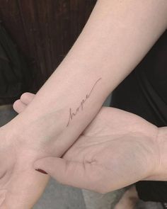 Fine Line Tattoos | Tattoofilter Hope Tattoo On Wrist, Pretty Cursive Tattoos, Tattoo Words On Wrist, The Word Hope Tattoo, Hope In Cursive Tattoo, Hope Cursive Tattoo, Peace Cursive Tattoo, Wrist Saying Tattoos