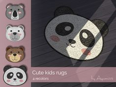 the panda bear rug has four colors to choose from