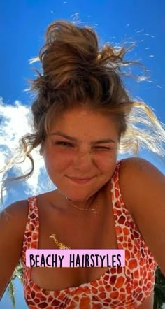 Preppy Summer Hairstyles, Lexx Hidalgo, Messy Top Bun, Peachy Aesthetic, Lexi Hidalgo, Top Bun, Vacation Hairstyles, Hairstyles 2024, Viral On Tiktok