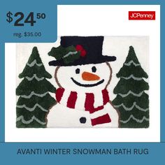 a snowman bath rug is on sale for $ 24 50