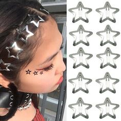 Top Rated Y2K Metal Star Hair Clips Snap Hair Barrettes Non Slip Star Hair Accessories, Womens Accessories Star Hair Clips, Y2k Hair, Star Hair, Hair Accessories Clips, Metal Hair Clips, Metal Stars, Learn Korean, Fashion Hair Accessories, Metallic Hair