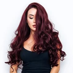 Red Red Wine Synthetic Lace Front Wig – Gorgeous Wigs Hot Hair Colors, Long Face Hairstyles, Bright Red Hair, Long Hair Color, Burgundy Hair, Short Hair Color, Penteado Cabelo Curto