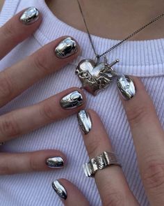 Mercury Nails, Daisy Acrylic Nails, Chic Nail Art, Mens Nails, Hard Nails, Grunge Nails, Get Nails, Dream Nails, Funky Nails