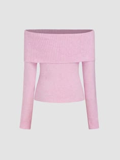 Women's Polyester Sweater Pink-L Fall Pullover Sweaters, Plaid Jumper, Fall Pullover, Pull Rose, Knitted Long Sleeve, Casual Date, Long Sleeve Knit Tops, Tops Fall, Solid Tops