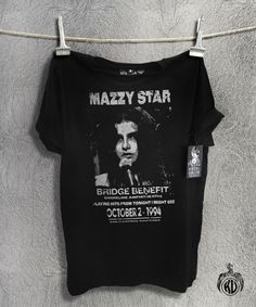 Mazzy Star T Shirt Hope Sandoval  This is a great Mazzy Star T shirt featuring Hope Sandoval   Printed by hand with Antique Silver ink which has a soft hand and a slight vintage feel. Single colour print on 100% ethically sourced cotton tee. Feels and fits like a well-loved favourite T shirt. Hand Screen Printed by me for all you connoisseurs of culture out there. Distressed looking design on black tee. No Digital No Print On Demand No Transfers No Third Party Unisex shirts: Wide - measure acros Hope Sandoval, Mazzy Star, Star T Shirt, Colour Print, Hand Screen Printed, Women T Shirts, Third Party, Soft Hand, Unisex Shirts