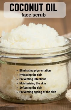 Coconut Oil Face Scrub #scrubs #skincare #diy #cococnutoil #face Coconut Oil Face Scrub, Coconut Oil Face, Skincare Diy, Face Scrubs, Diy Face Scrub, Benefits Of Coconut, Săpunuri Handmade, Coconut Oil For Face, Benefits Of Coconut Oil