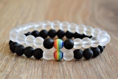 Gay Jewelry, Gay Pride Bracelet, Boyfriend Bracelet, Bracelet Couples, Pride Jewelry, Homemade Bracelets, Bracelet Rainbow