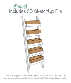 the instructions for how to build a wooden step stool with drawers and shelves on each side