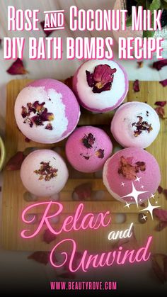 Ok I love all things cute. And, these rose petal and coconut milk bath bombs are no exception. I can't believe how luxurious my bath water is gonna look with these rose petals and foamy bath water. Yippie I'm so excited to try this bath bomb recipe. #bathbombrecipe #athomespaday Diy Bath Scrub Recipes, Diy Bath Salts Easy, Diy Bath Tea Recipes, Diy Bath Soak Recipes, Diy Bath Salts With Essential Oils, Diy Bath Oil, Bath Salts Diy Recipes, Bath Recipes Diy, Diy Spa Recipes