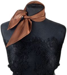 Trendy Brown Scarves For Gifts, Chic Solid Color Formal Scarves, Chic Brown Silk Scarf, Chic Formal Square Silk Scarf, Formal Chic Square Silk Scarf, Elegant Square Scarves For Formal Occasions, Elegant Square Scarf For Formal Occasions, Chic Square Silk Scarf For Formal Occasions, Trendy Brown Silk Scarf