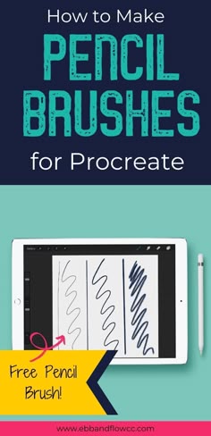 how to make pencil brushes for procreate on an ipad or tablet with text overlay