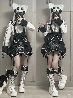 Raunchy Outfits, Pastel Goth Style, Edgy Clothes, Black And White Outfits, 일본 패션, Kawaii Fashion Outfits, Alt Fashion, Grunge Goth