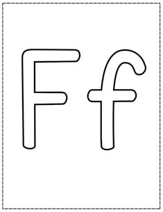 the letter f is for f with an upper and lower case in black and white