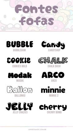 some type of font that is in different colors and sizes, with the words below it