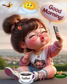 Cute Good Morning Pictures, Good Morning Cute, Gud Morning Images, Nice Good Morning Images, Images Jumma Mubarak, Good Morning Cartoon, Good Morning Smiley, Gud Morning, Hugs And Kisses Quotes