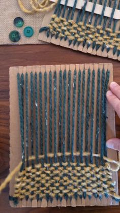 someone is working on an old weaving project