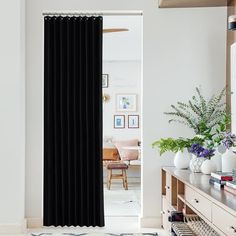 NICETOWN Blackout Door Curtains for Doorway Privacy, Accordion Closet Curtains for Door, Thermal Insulated Temporary Door Cover Room Divider Curtain, 1 Panel, Grey The door curtain is an elegant and durable folding door curtain that is designed with multiple features to enhance its functionality, design, and care. One unique feature of this closet door curtain is its accordion-style pleated folds, which give it a neat pinch pleat look. This door curtain exudes elegance and sophistication, making Curtains Doorway Entrance, Hallway Curtain Ideas, Closet Door Curtain Ideas, Curtain Closet Door, Hallway Curtains, Curtain Closet, Kitchen Door Curtains, Closet Door Alternative, Temporary Door