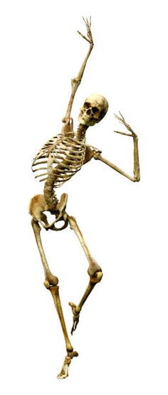 a skeleton is standing in the air with its arms outstretched and legs spread out,