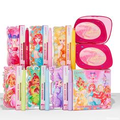 A limited-edition 7-piece set inspired by the Winx fairies! Shadow Stix - A super creamy multichrome eyeshadow stick that glides on smoothly for vibrant colour-shifting looks – just swipe, blend and go. Super Shock Highlighter - Our bouncy sparkling tie-dye shade inspired by The Winx Club for a gorgeous highlight on cheeks! Colourpop Winx Club, Colourpop Super Shock Highlighter, Colourpop Alice In Wonderland, Colourpop Collab, Colorpop Supershock Shadows, Trixie Cosmetics, Winx Fairies, Multichrome Eyeshadow, The Winx Club