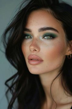 Makeup For Sensitive Eyes, Green Dress Makeup, Teknik Makeup, Natural Eye Makeup Tutorial, Eye Makeup Looks, Make Up Inspiration, Green Makeup, Simple Eye Makeup