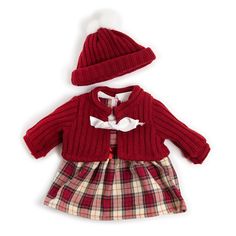 The collection features a range of outfits based on weather conditions and specific situations of children's daily routine (cold, warm, mild weather, bath time and nighttime). The collection also features different kinds of buckles to promote children's fine motor skills. Outfit includes dress, sweater and matching hat. Multicolored. Fabric. For ages 3+ years. Clothes Cold Weather, Cold Weather Dress, Cold Weather Dresses, Yellow Headband, Weather Dress, Girls Winter Dresses, Costume Outfits, Dress Set, Green Shorts