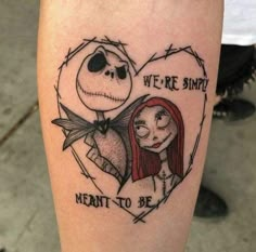 Jack And Sally Tattoos, Nightmare Before Christmas Couple, Jack And Sally Tattoo, Beer Tattoos, Coraline Tattoo