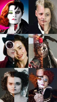 many different pictures of people with makeup and hair